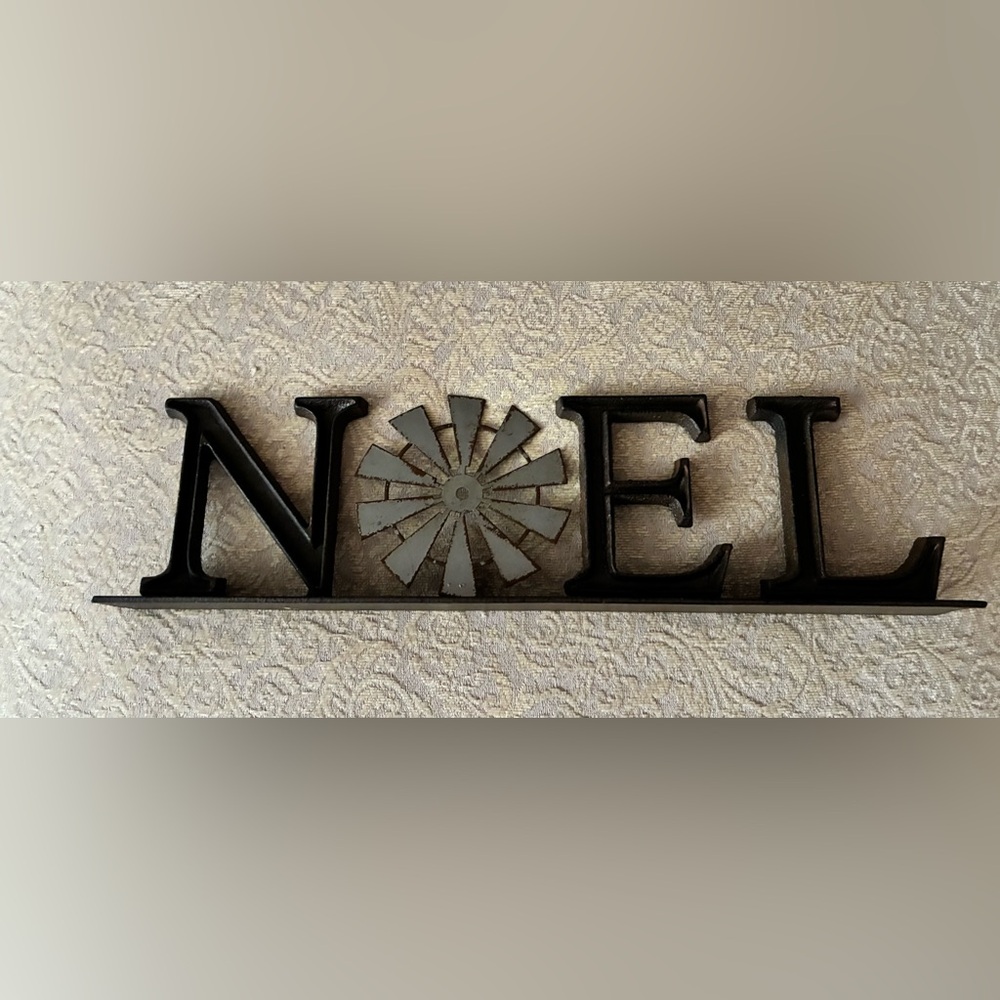 Metal Decor, “NOEL”, Rustic, Holiday, Old Fashion Windmill “O”, Very Sturdy